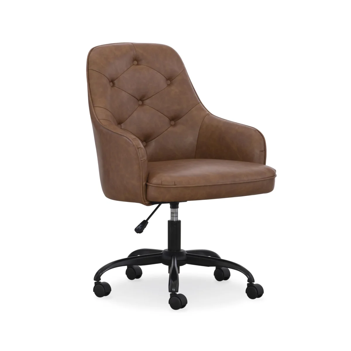 Cognac Tufted Task Chair Office Chairs Brown 9