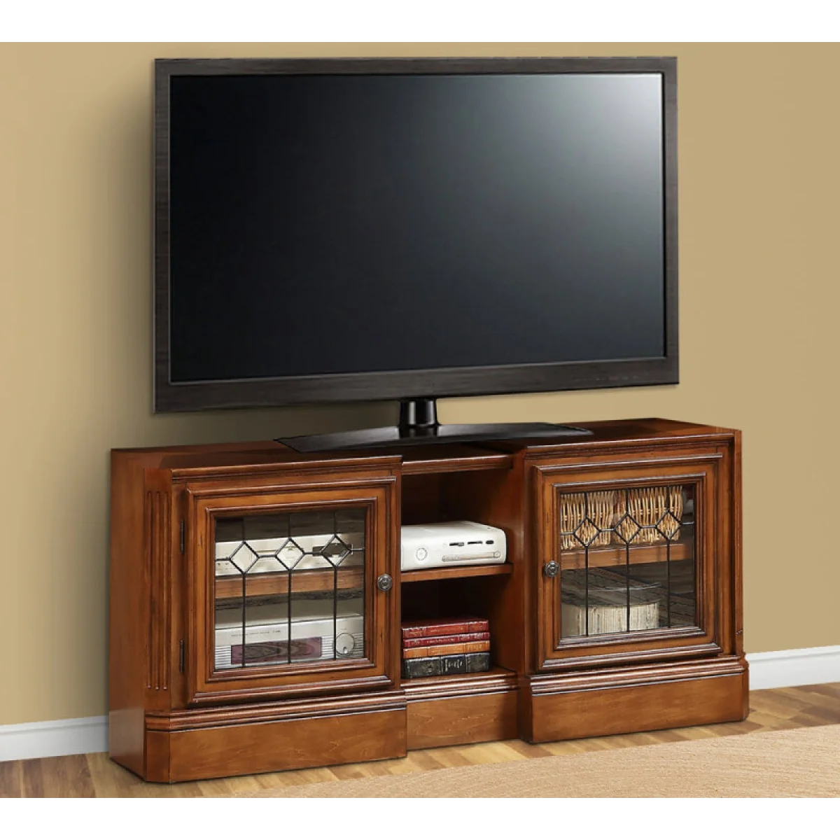 Huntington 48 In. X-pandable Console (48 In.-72 In.w) Entertainment Stands Antique Vintage Pecan 4