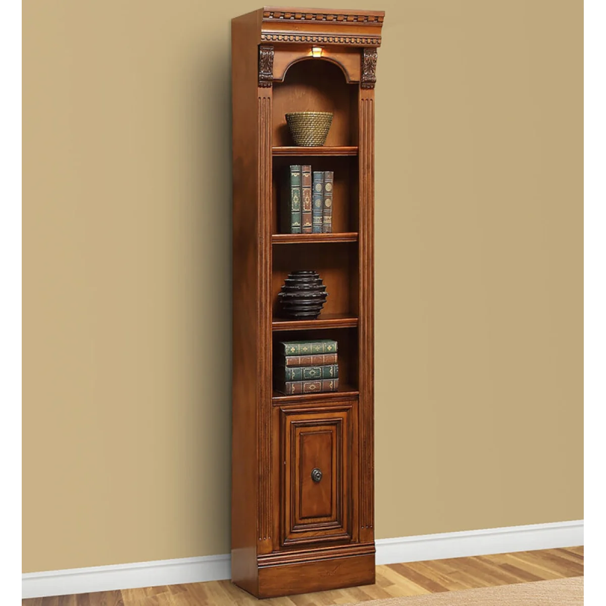 Huntington 21 In. Open Top Bookcase Bookcases Antique Vintage Pecan 4