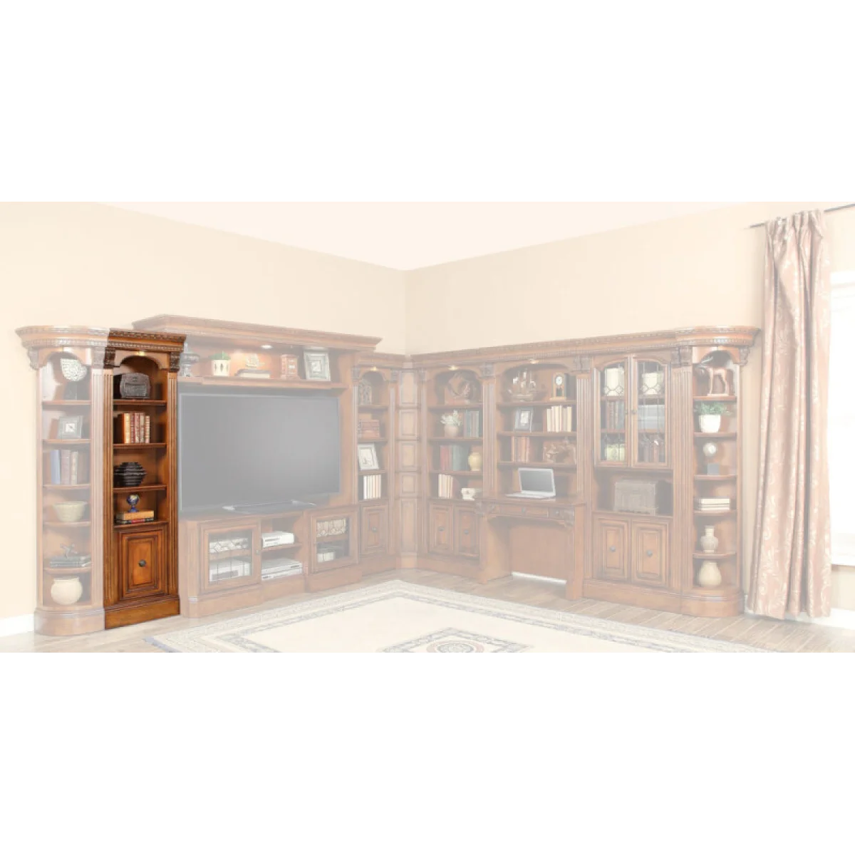 Huntington 21 In. Open Top Bookcase Bookcases Antique Vintage Pecan 7
