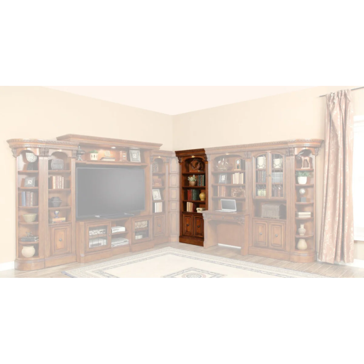Huntington 32 In. Open Top Bookcase Bookcases Antique Vintage Pecan 6