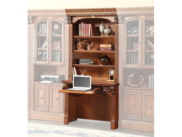 Huntington 2-piece Library Desk Desks Antique Vintage Pecan