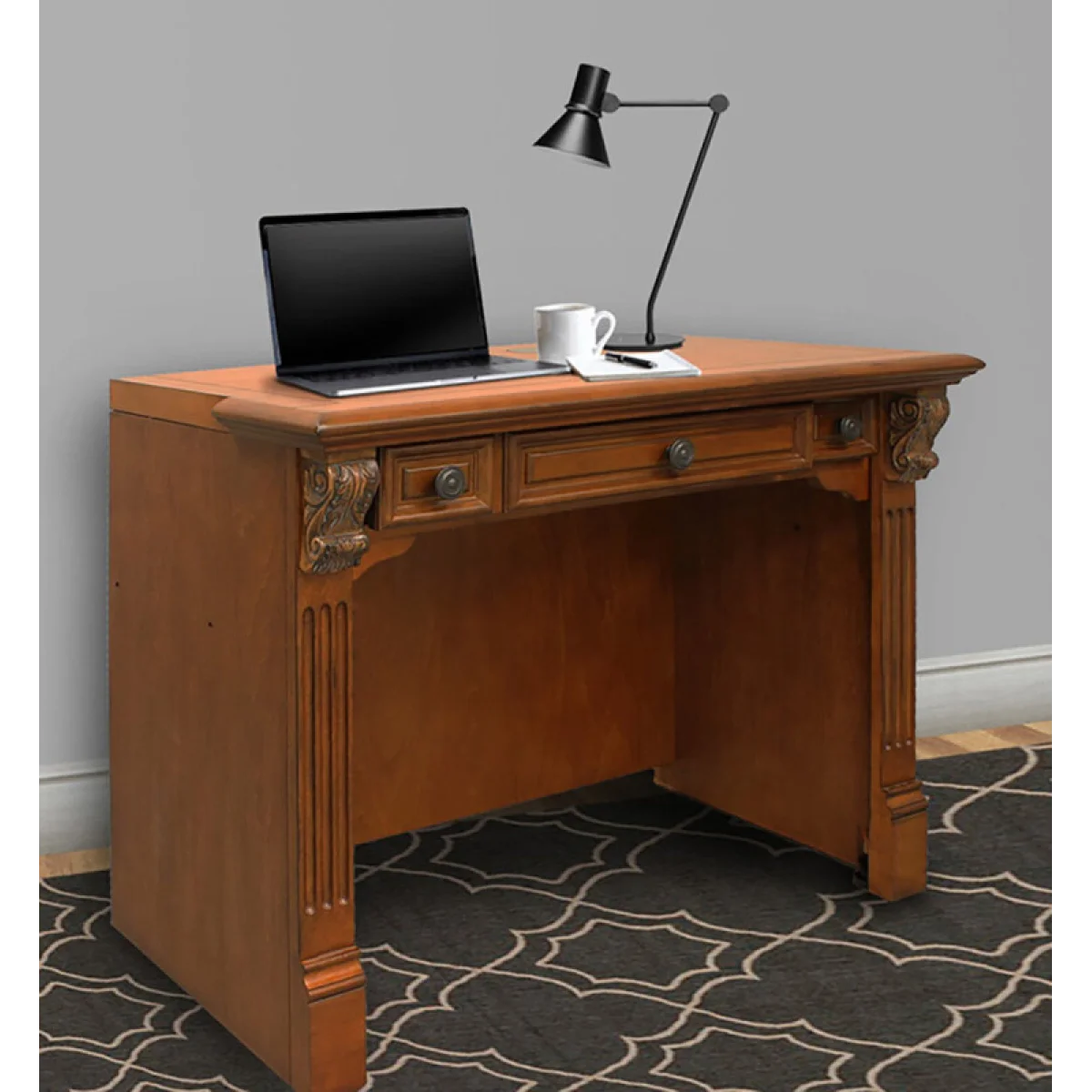 Huntington Library Desk Desks Antique Vintage Pecan 4