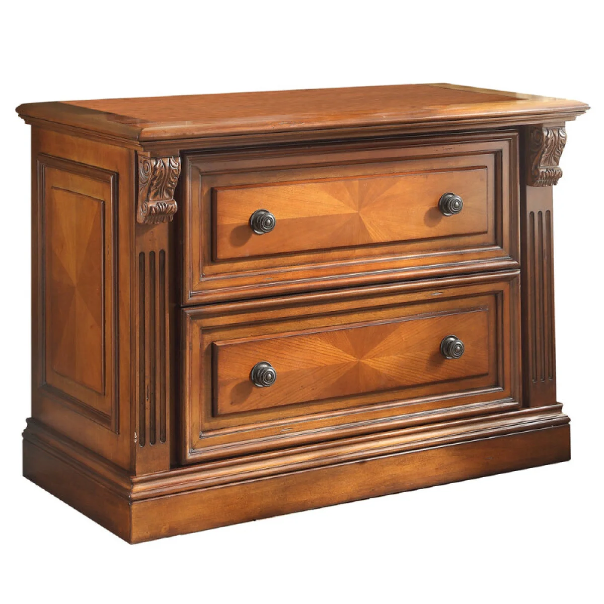 Huntington 2 Drawer Lateral File Office Storage Antique Vintage Pecan 6
