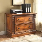 Huntington 2 Drawer Lateral File Office Storage Antique Vintage Pecan 13