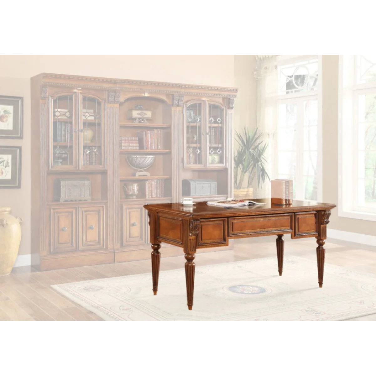 Huntington Writing Desk Desks Antique Vintage Pecan 6
