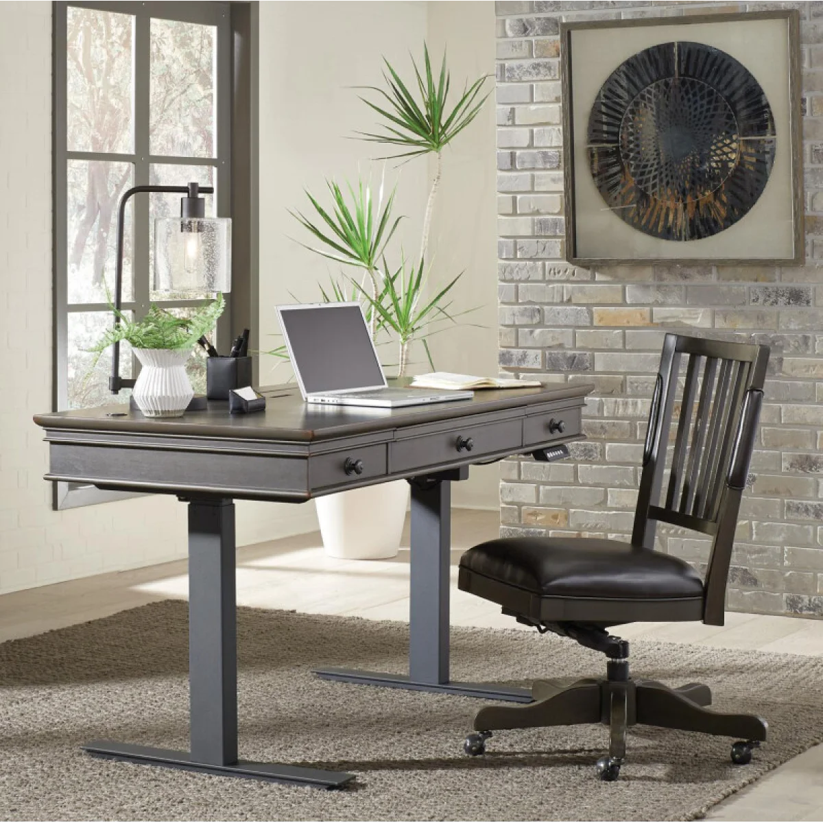 Oxford 60″ Adj. Lift Desk Top (for Iuab-301-2) I07-360T-PEP Desks Aspen Home 10