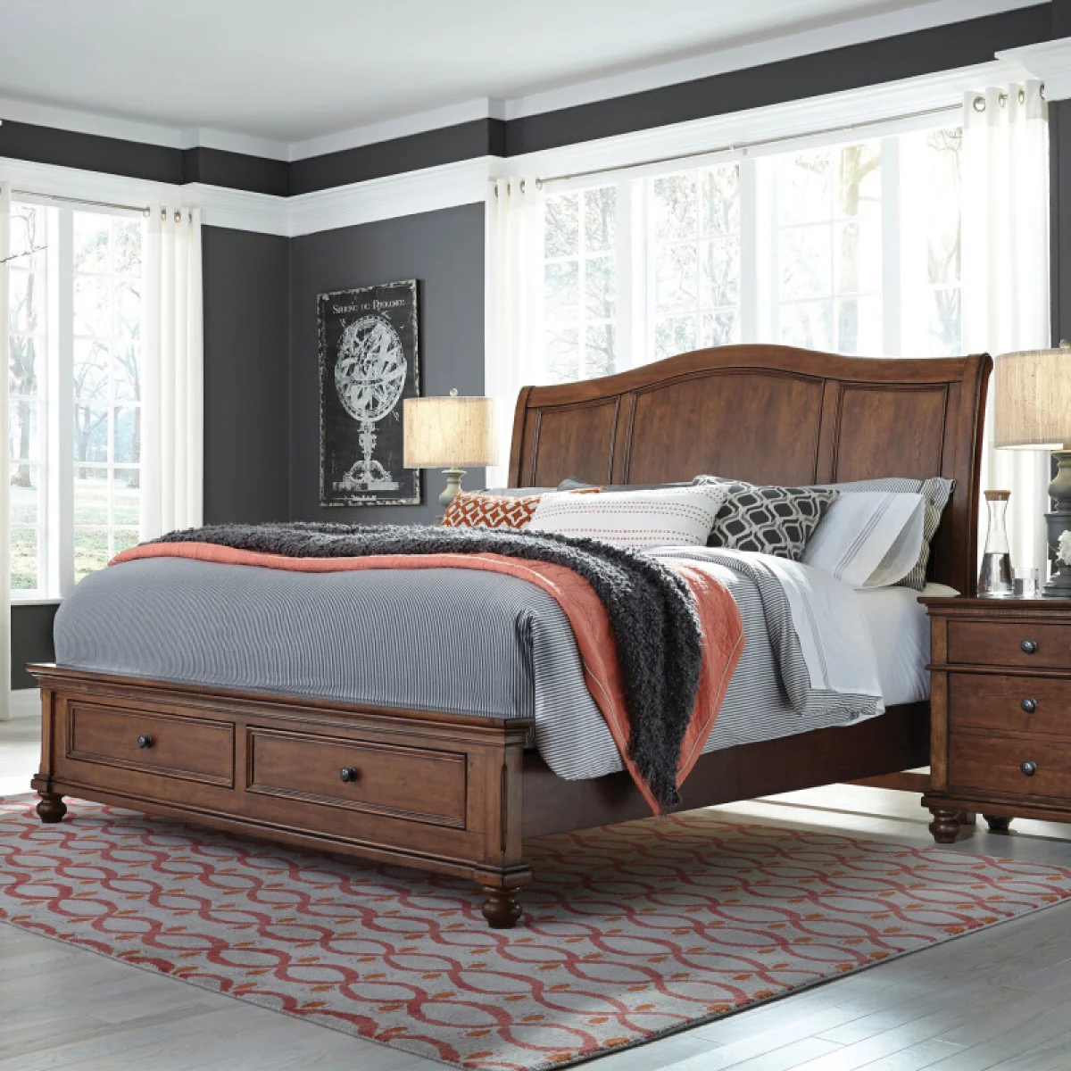 Oxford Queen Sleigh Hb Bed Parts Aspen Home 9