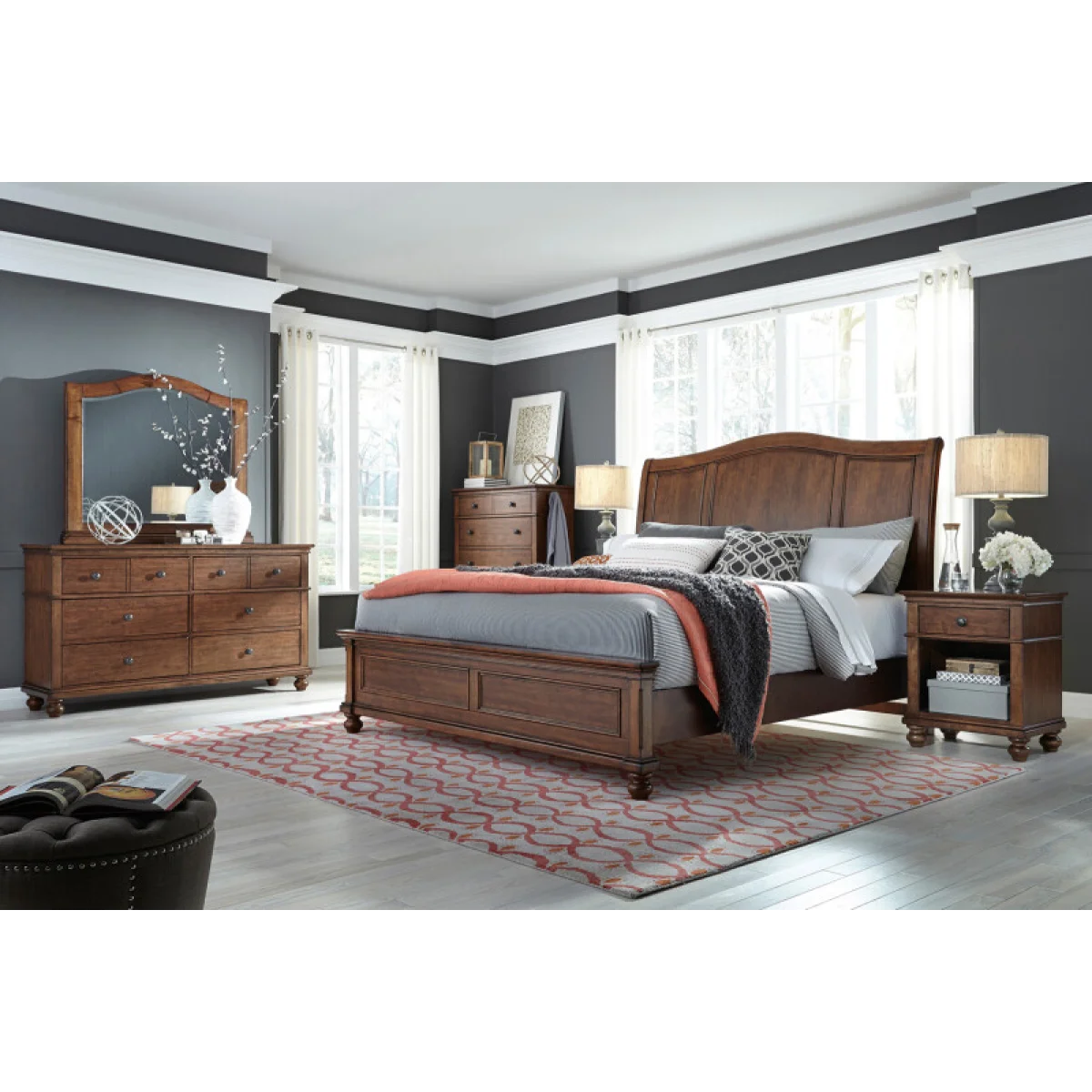 Oxford Sleigh Bed I07BRGRP15 Beds Aspen Home 7