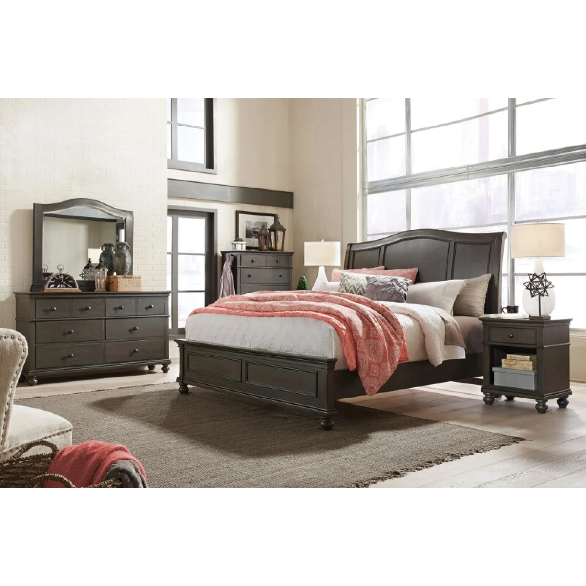 Oxford Sleigh Bed I07BRGRP17 Beds Aspen Home 8
