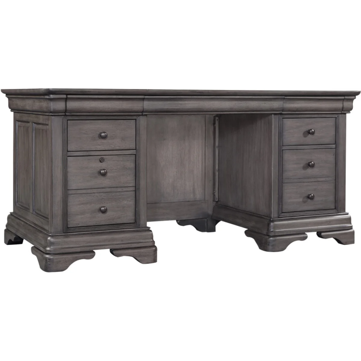 Sinclair 68″ Executive Desk Desks Ash Grey 4