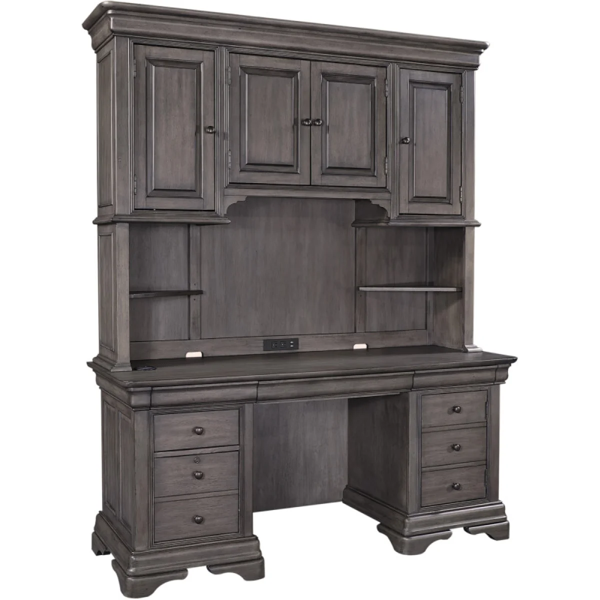 Sinclair 68″ Credenza Desk Desks Ash Grey 4