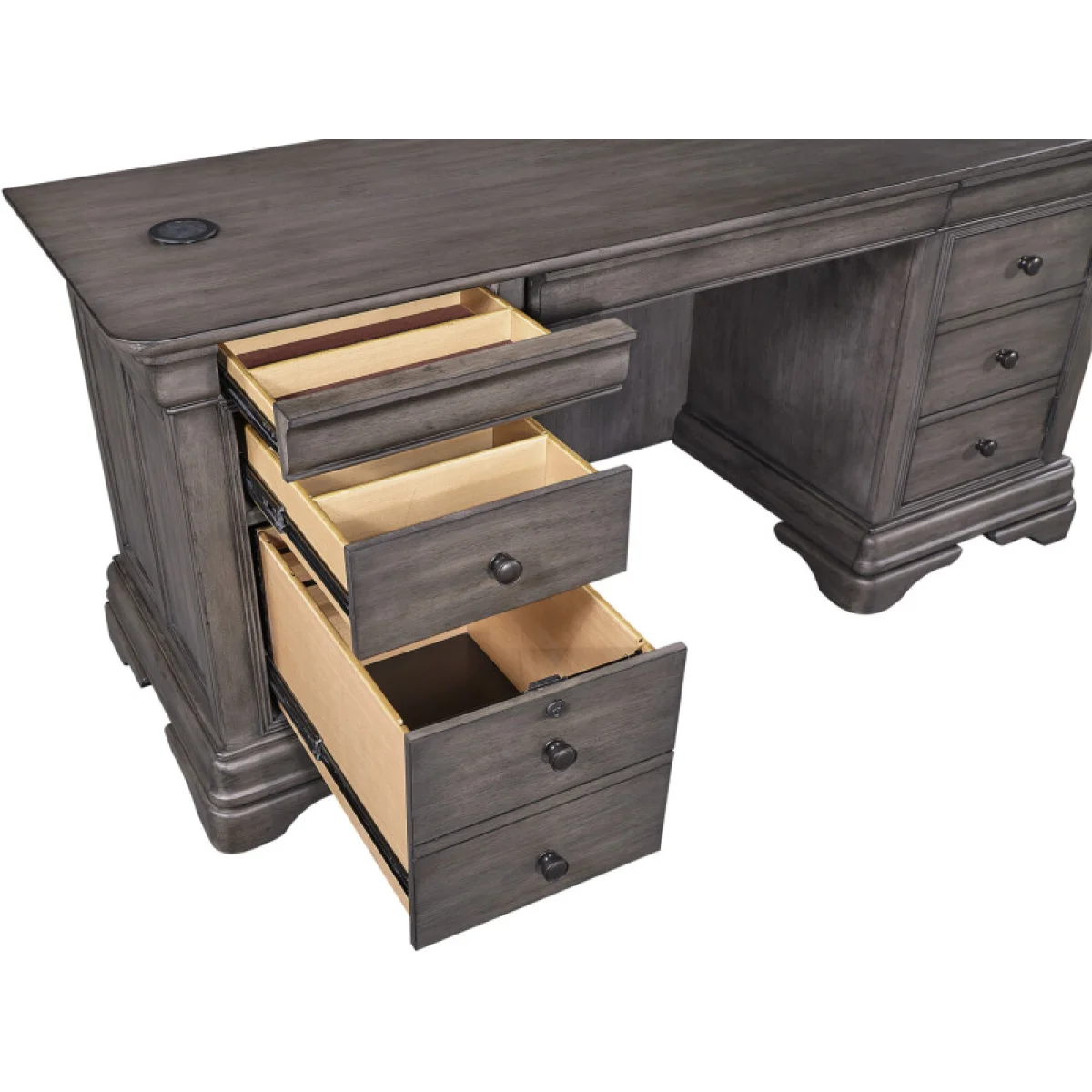 Sinclair 68″ Credenza Desk Desks Ash Grey 11