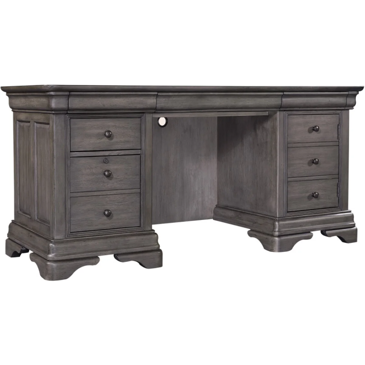 Sinclair Credenza & Hutch I224HOGRP2 Desks Ash Grey 15