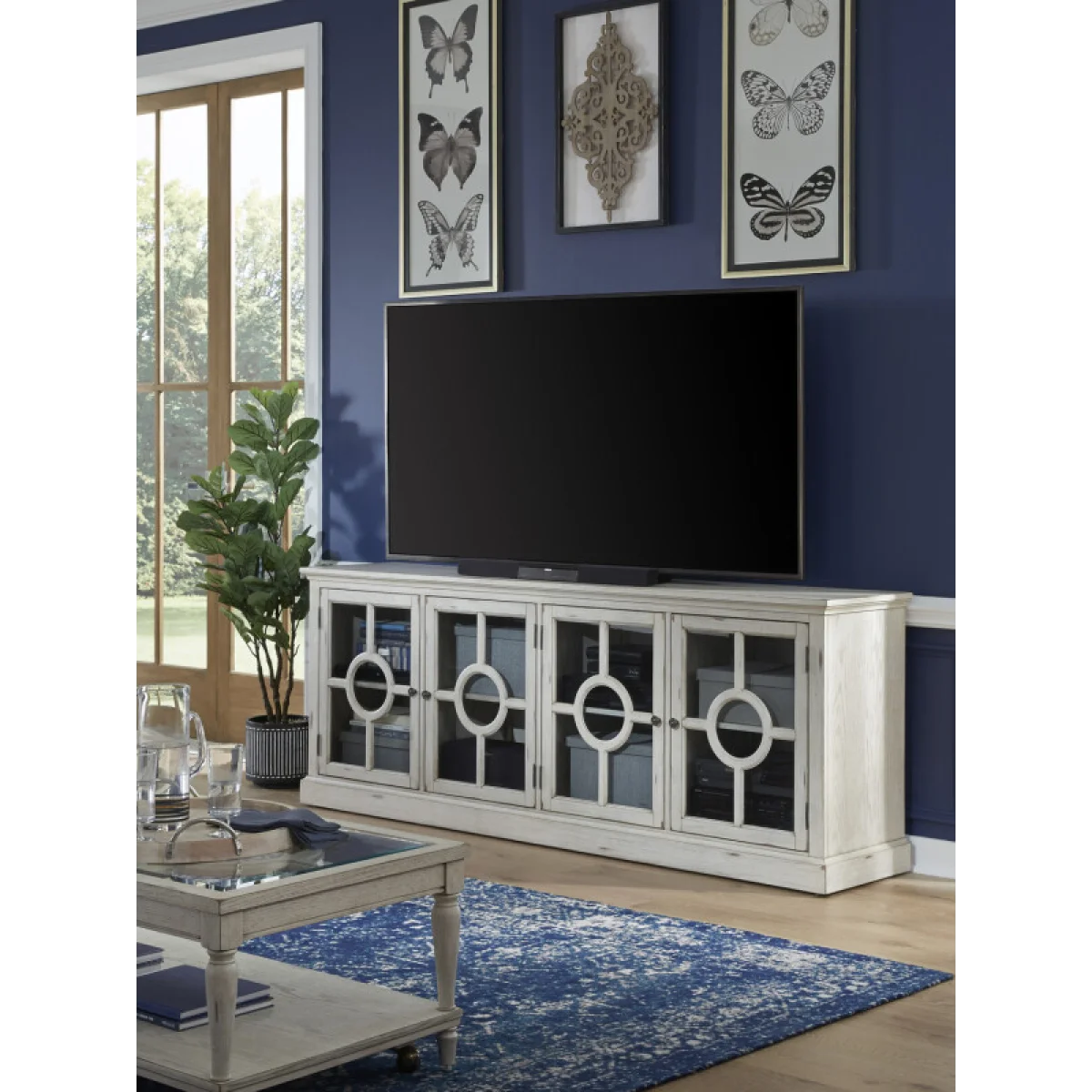 Radius 86″ Console Entertainment Stands Alabaster 6