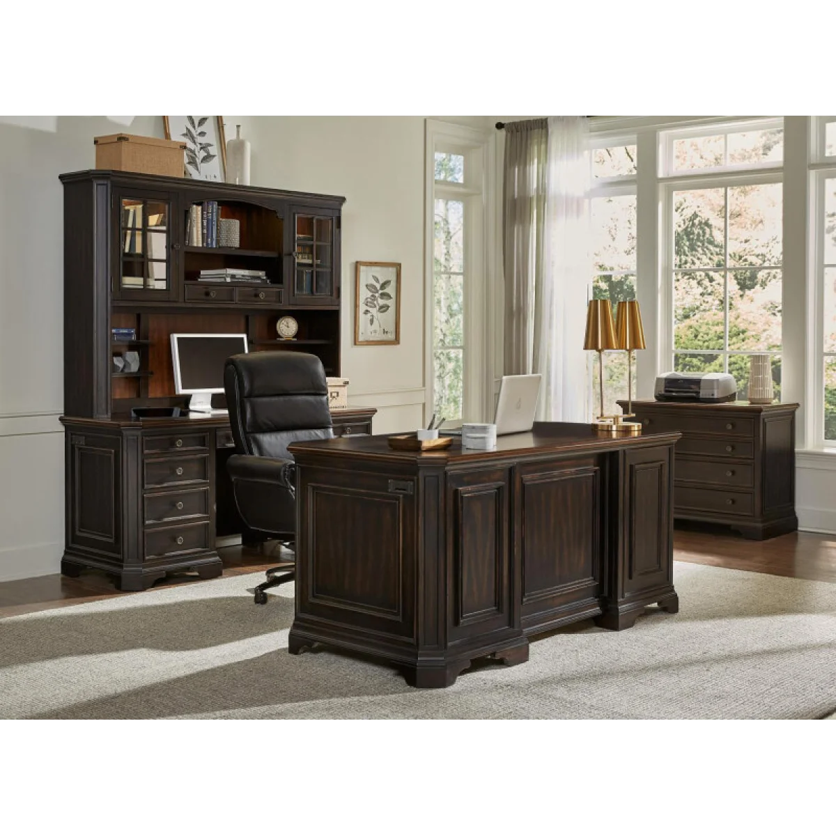 Hampton Credenza Hutch Desks Aspen Home 7