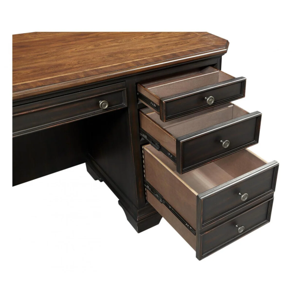 Hampton Credenza & Hutch I242HOGRP1 Desks Aspen Home 14