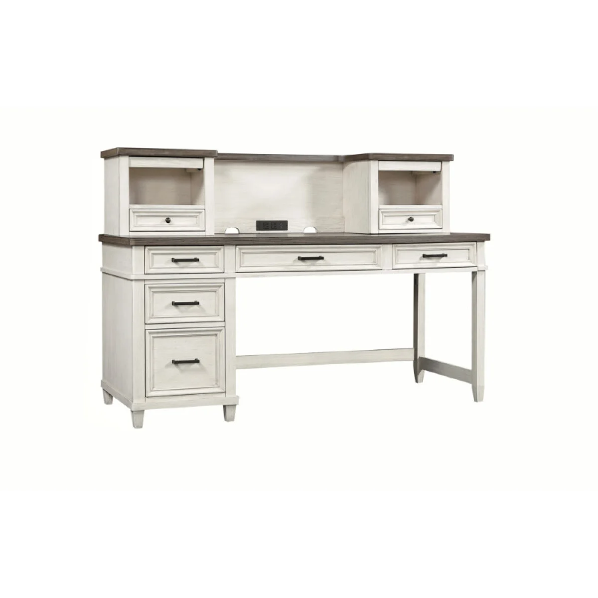 Caraway Single Ped Desk Desks Aged Ivory 21