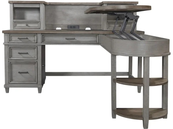 Caraway Single Ped Desk Desks Aged Slate