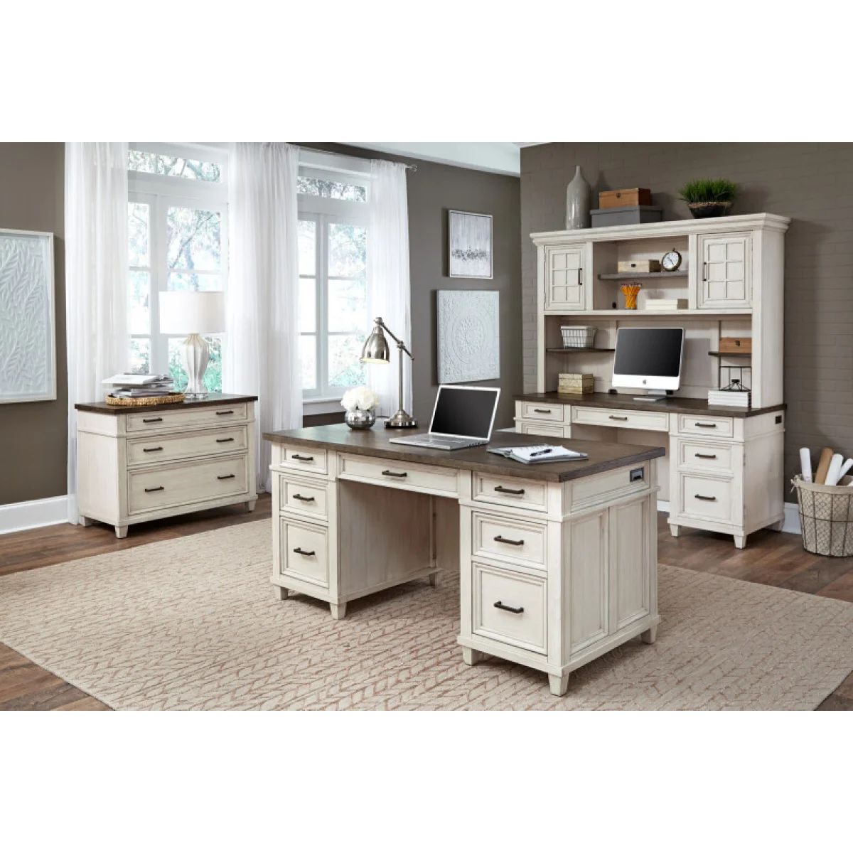 Caraway Credenza Desk Desks Aged Ivory 9
