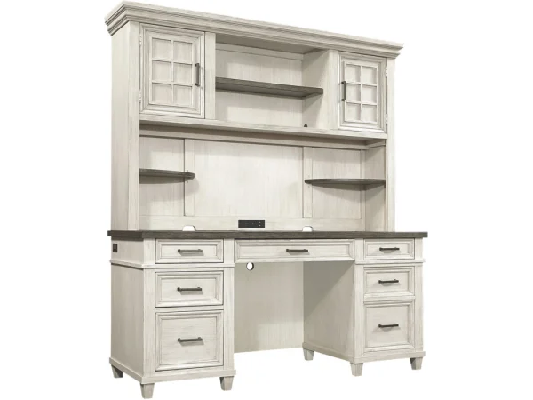 Caraway Credenza Hutch Desks Aged Ivory
