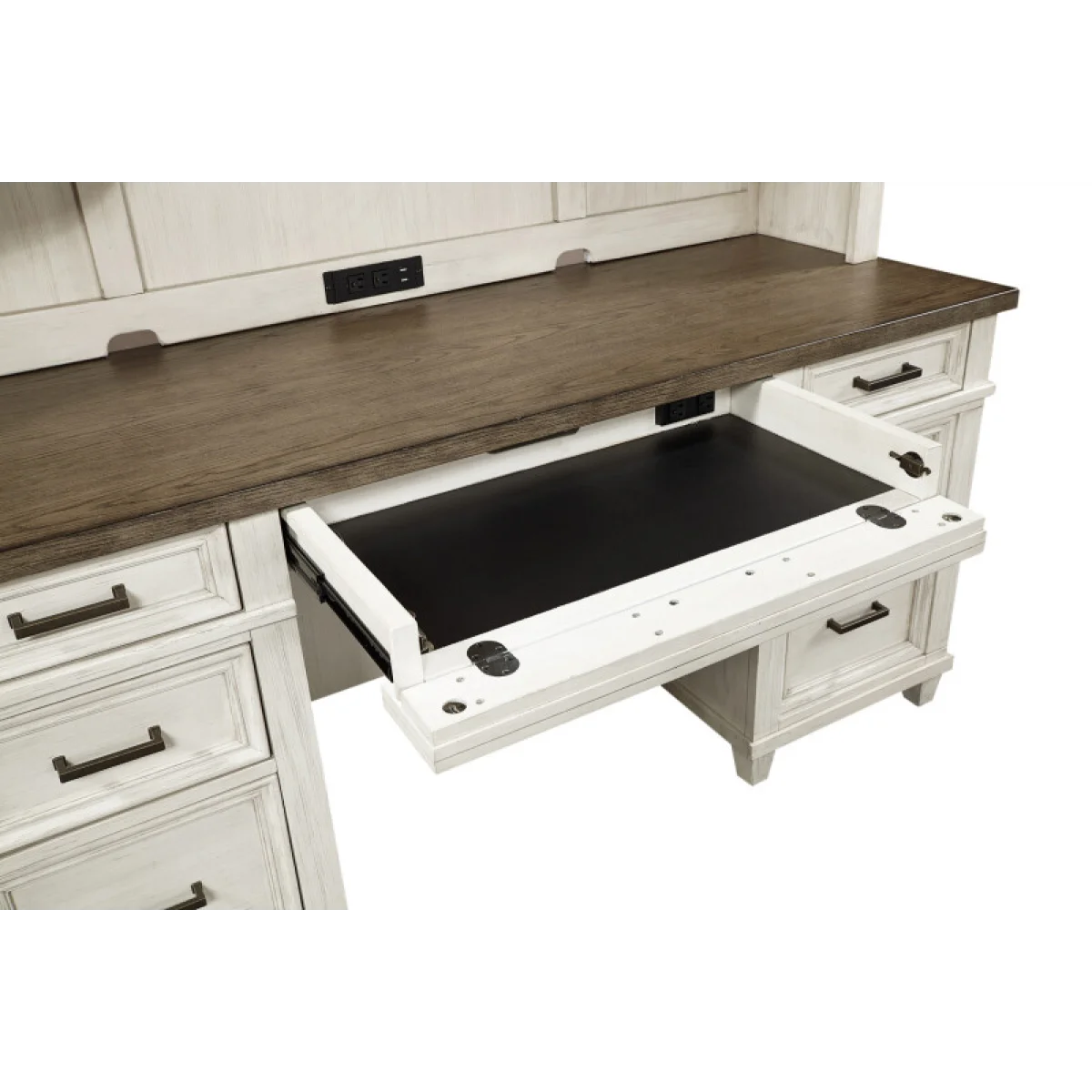 Caraway Credenza Hutch Desks Aged Ivory 17