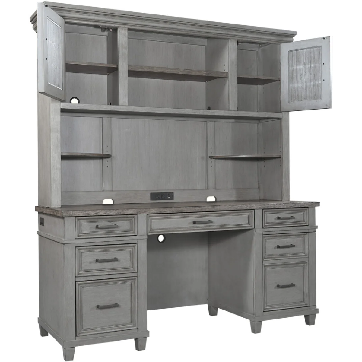 Caraway Credenza Hutch Desks Aged Slate 8