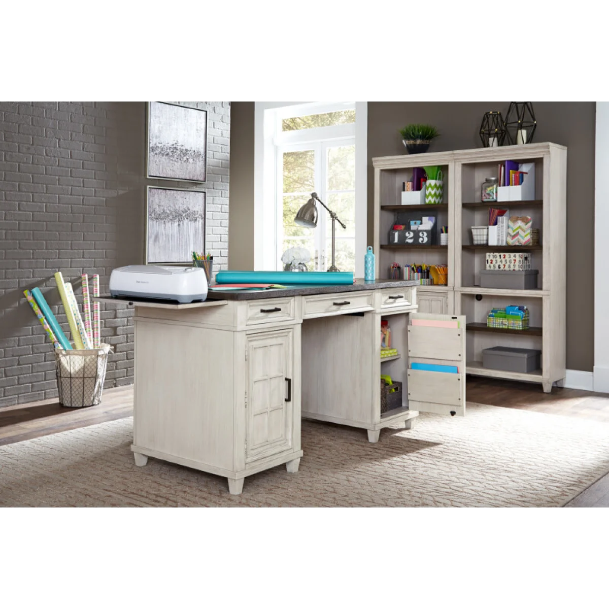 Caraway Open Bookcase Bookcases Aged Ivory 8