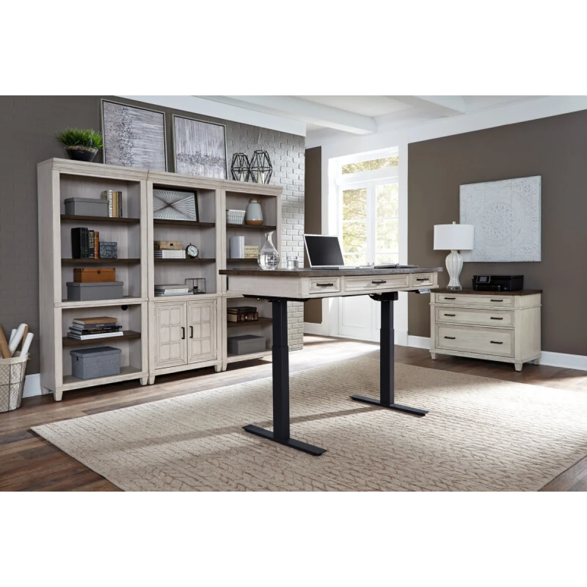 Caraway 60″ Adj. Lift Desk Top (for Iuab-301-2) Desks Aged Ivory 9