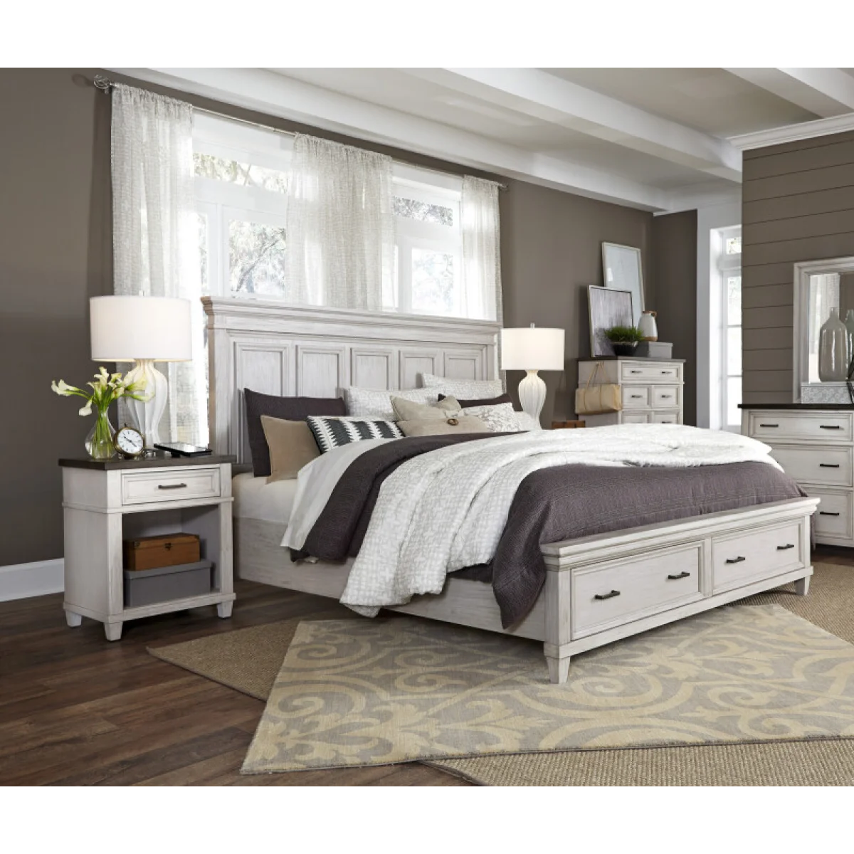 Caraway King Storage Fb Bed Parts Aged Ivory 7