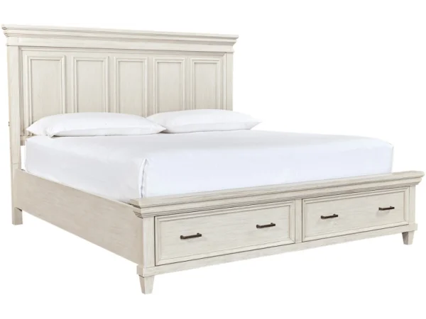 Caraway Cal King Rails Bed Parts Aged Ivory