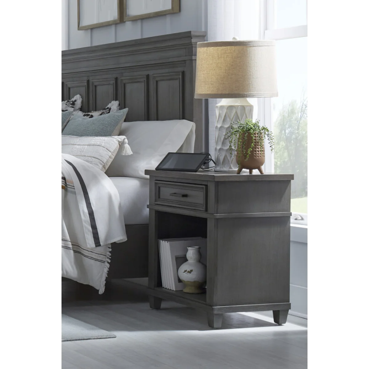 Caraway 1 Drawer Ns Nightstands Aged Slate 7