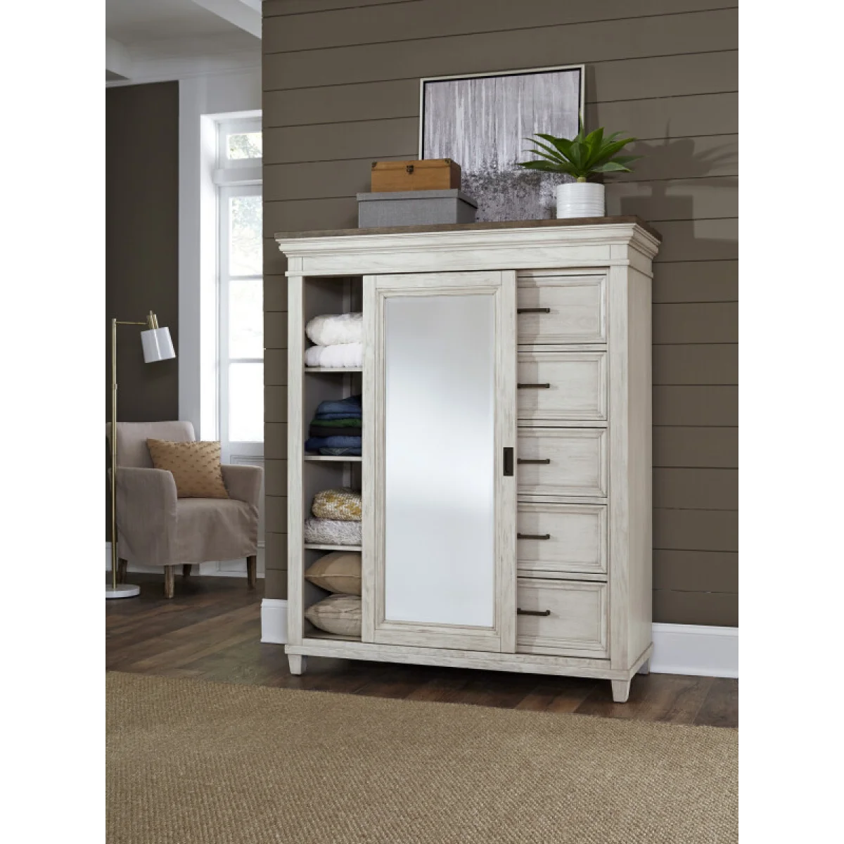Caraway Sliding Door Chest Chests Aged Ivory 13