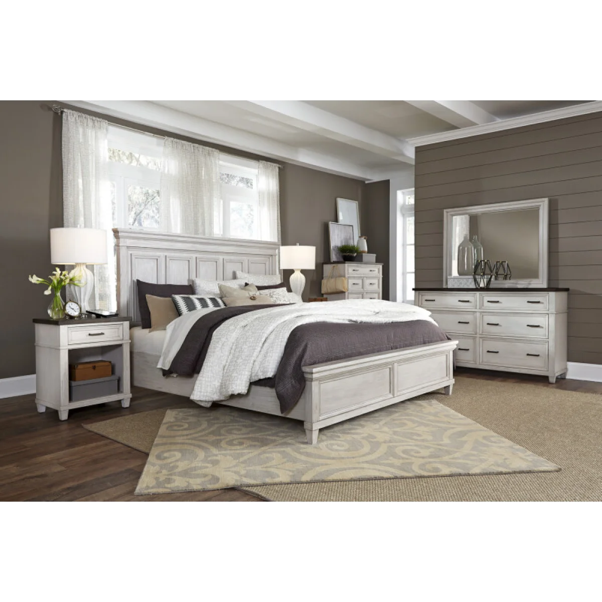 Caraway Landscape Mirror Bedroom Mirrors Aged Ivory 7
