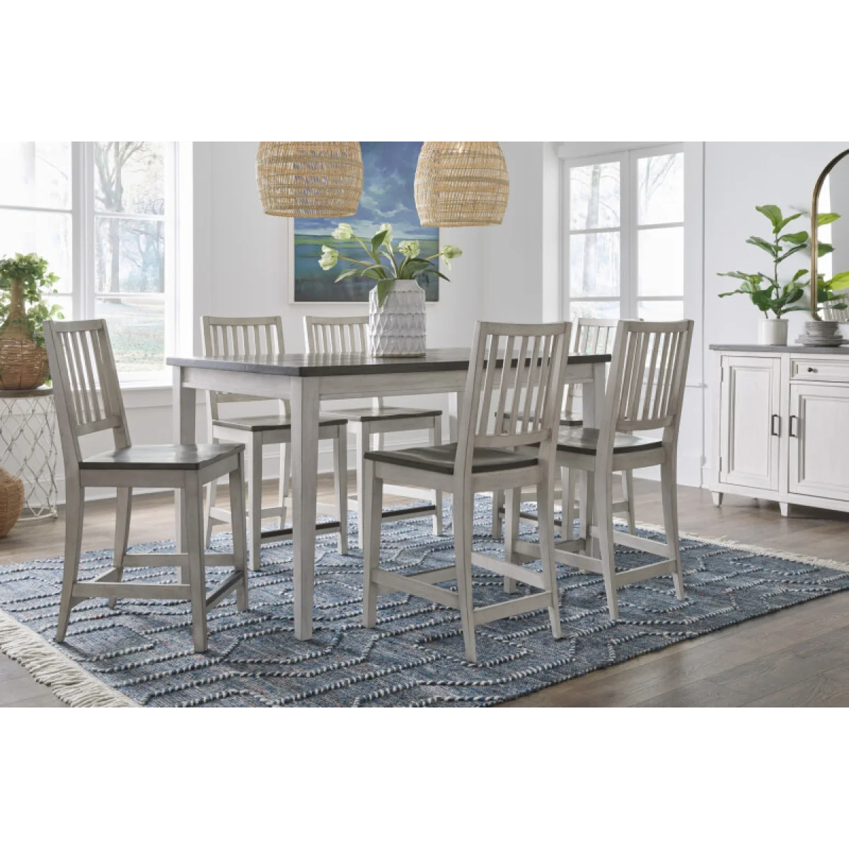 Caraway Counter Height Chair W/ Wood Seat (2/ctn) Barstools Aged Ivory 4