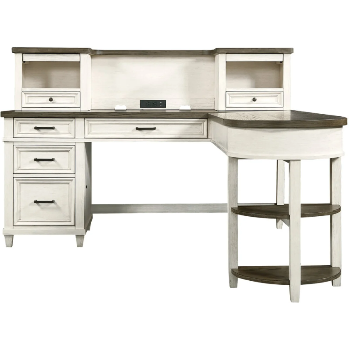 Caraway Pedestal Desk And Return I248HOGRP1a Desks Aged Ivory 14