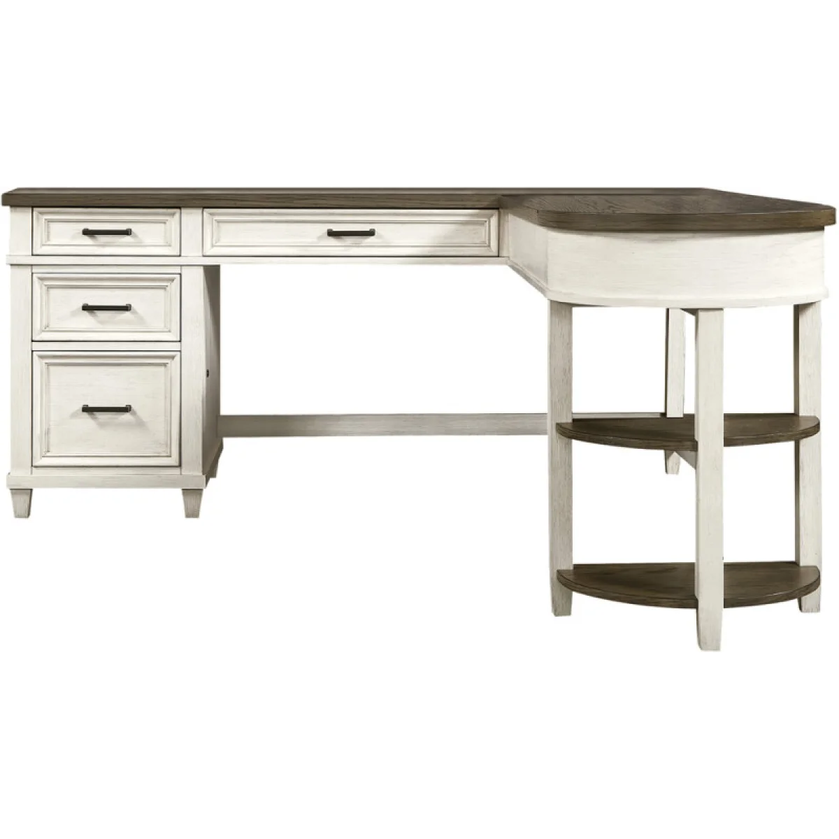 Caraway Pedestal Desk And Return I248HOGRP1a Desks Aged Ivory 18