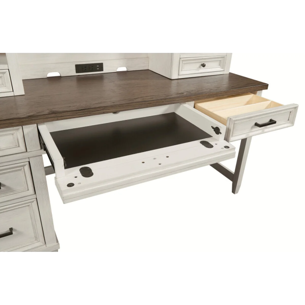 Caraway Pedestal Desk And Return I248HOGRP1a Desks Aged Ivory 10