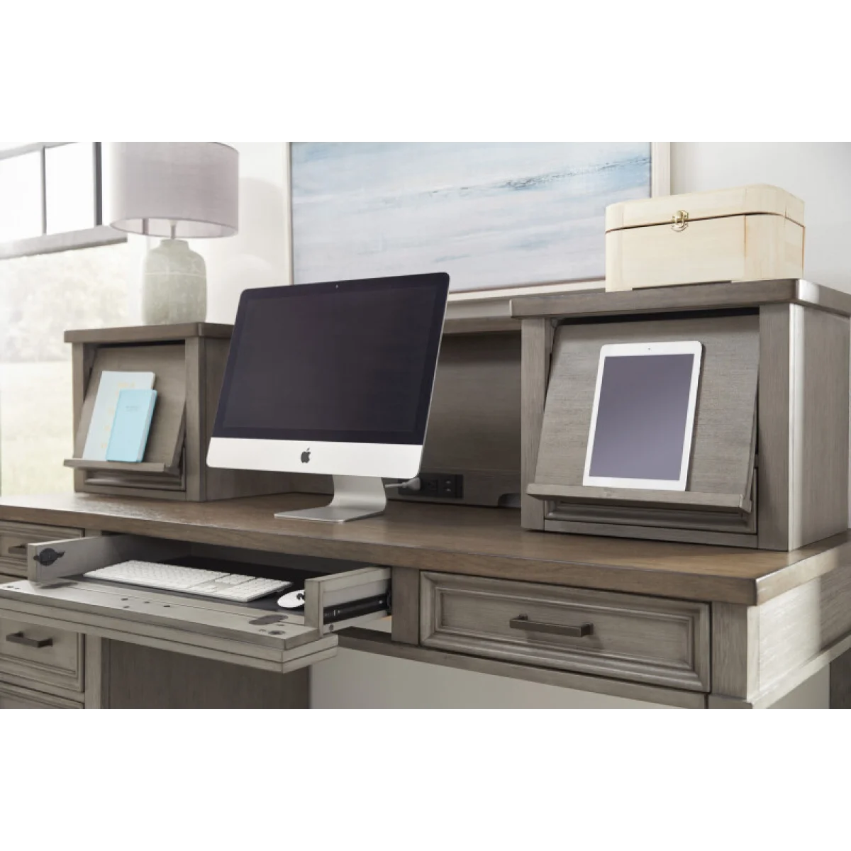 Caraway Pedestal Desk And Return I248HOGRP1b Desks Aged Slate 9