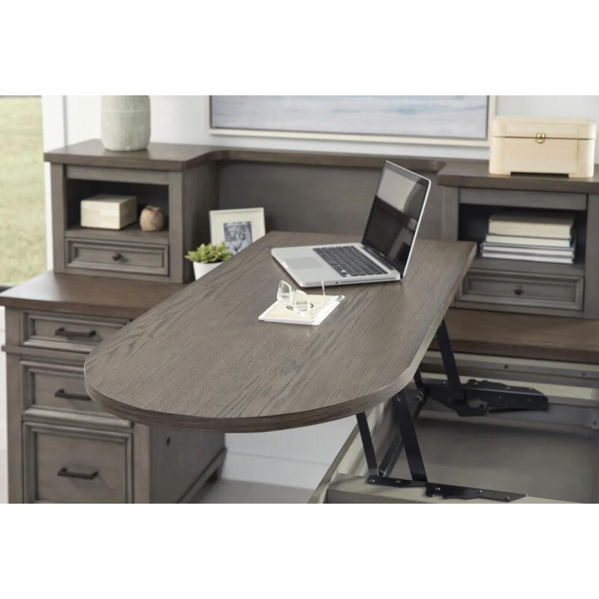Caraway Pedestal Desk And Return I248HOGRP1b Desks Aged Slate 12