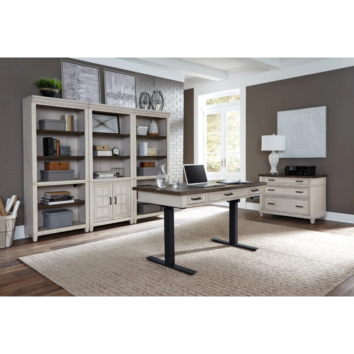 Caraway 60″ Lift Desk I248HOGRP3 Desks Aged Ivory 10