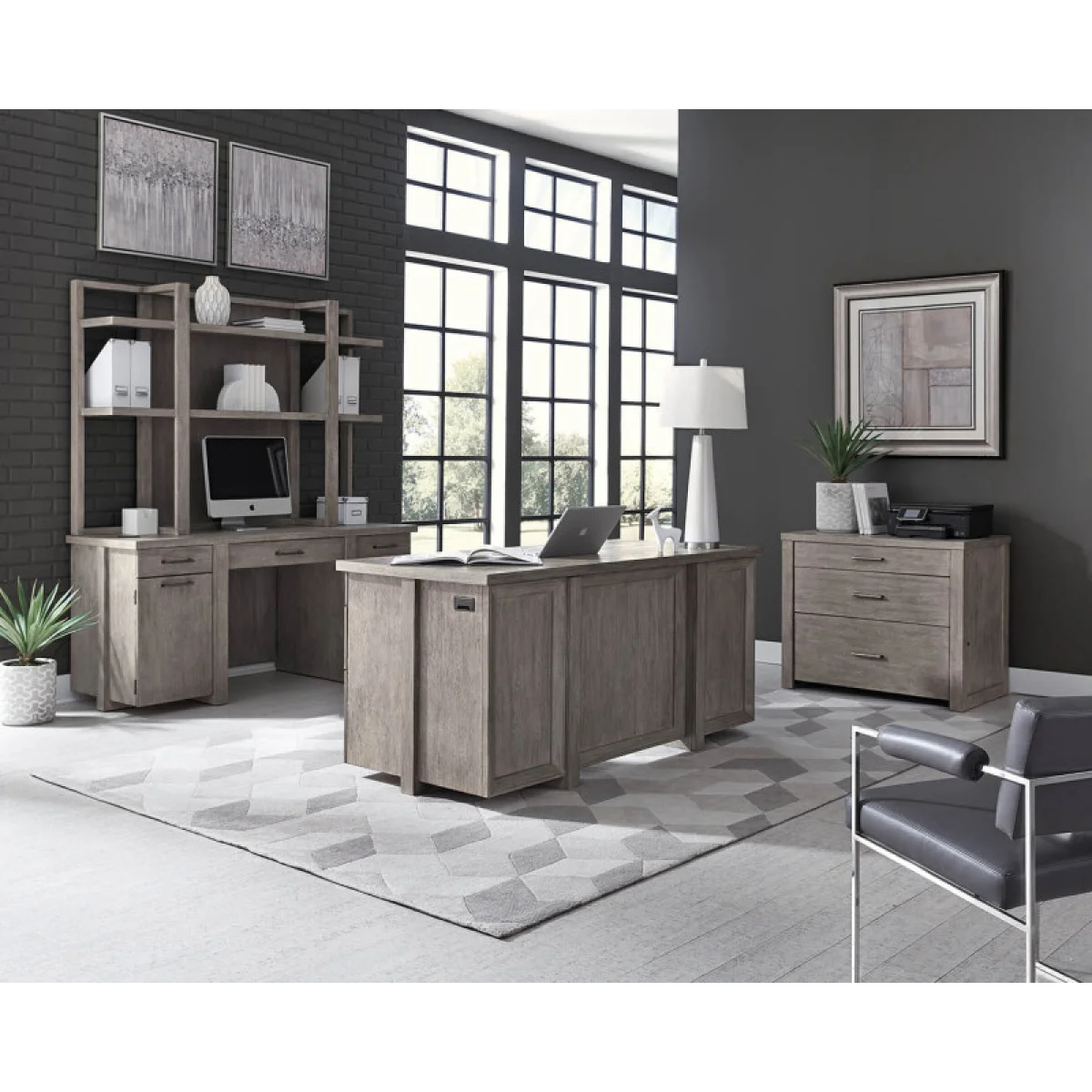 Platinum 66″ Executive Desk Desks Aspen Home 14