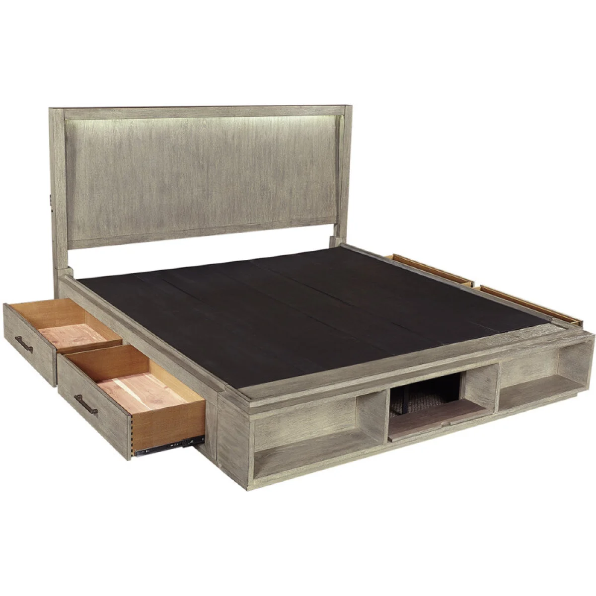 Platinum Queen Storage Rails W/ Decking Bed Parts Aspen Home 7