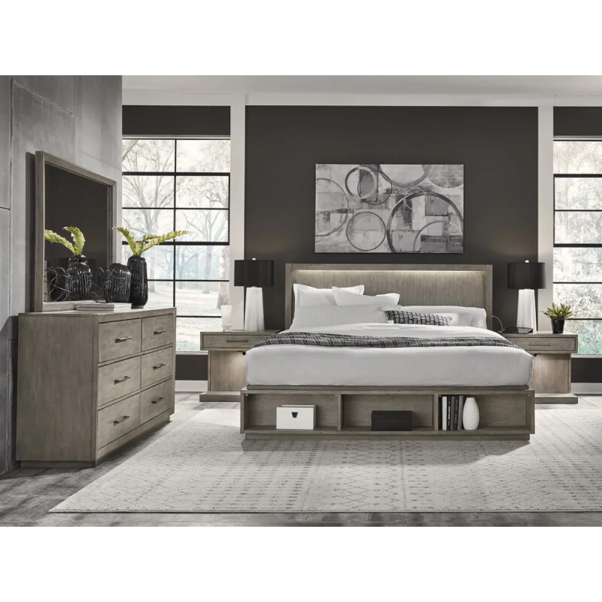 Platinum Panel Bed I251BRGRP1 Beds Aspen Home 9