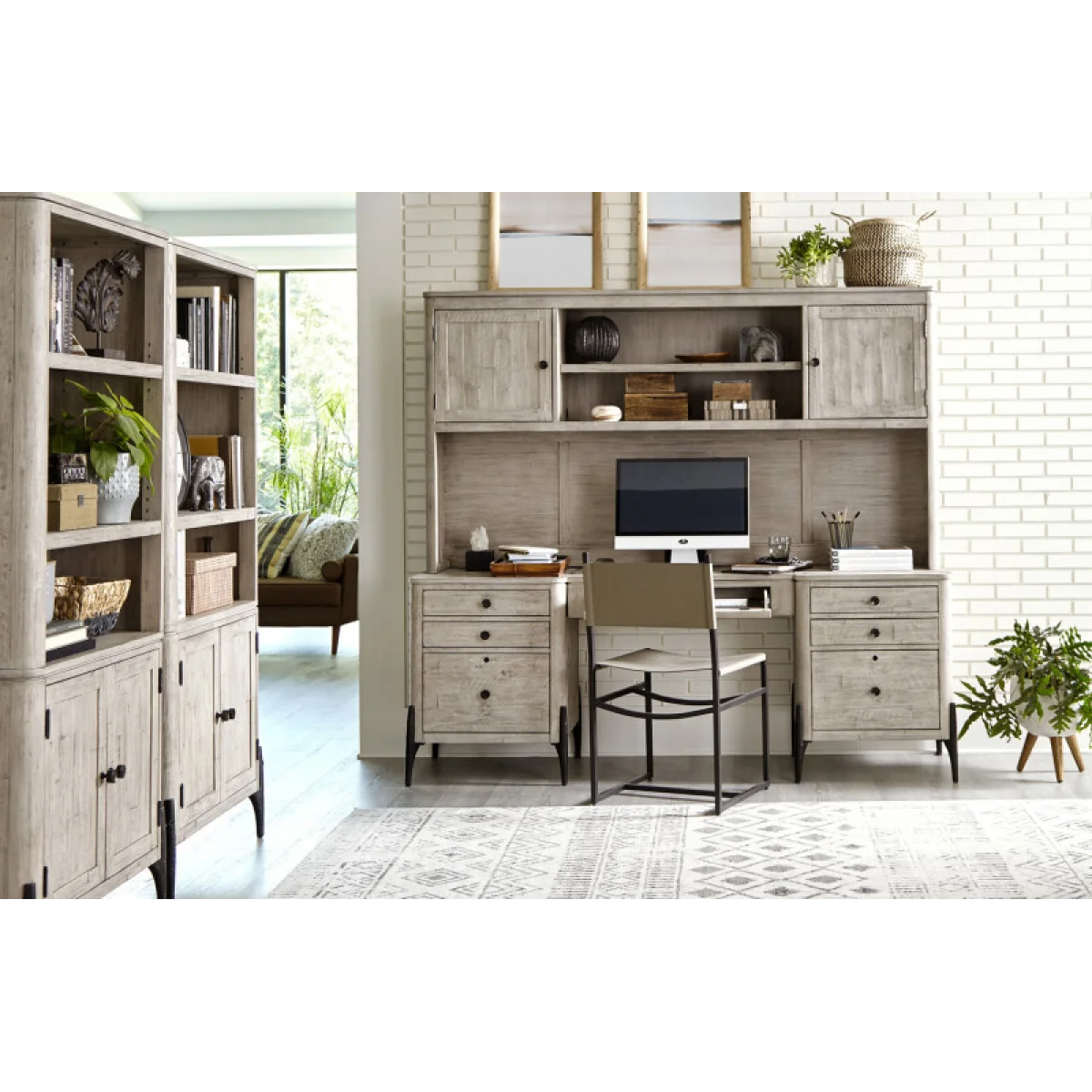 Zane Credenza & Hutch I256HOGRP3 Desks Aspen Home 6
