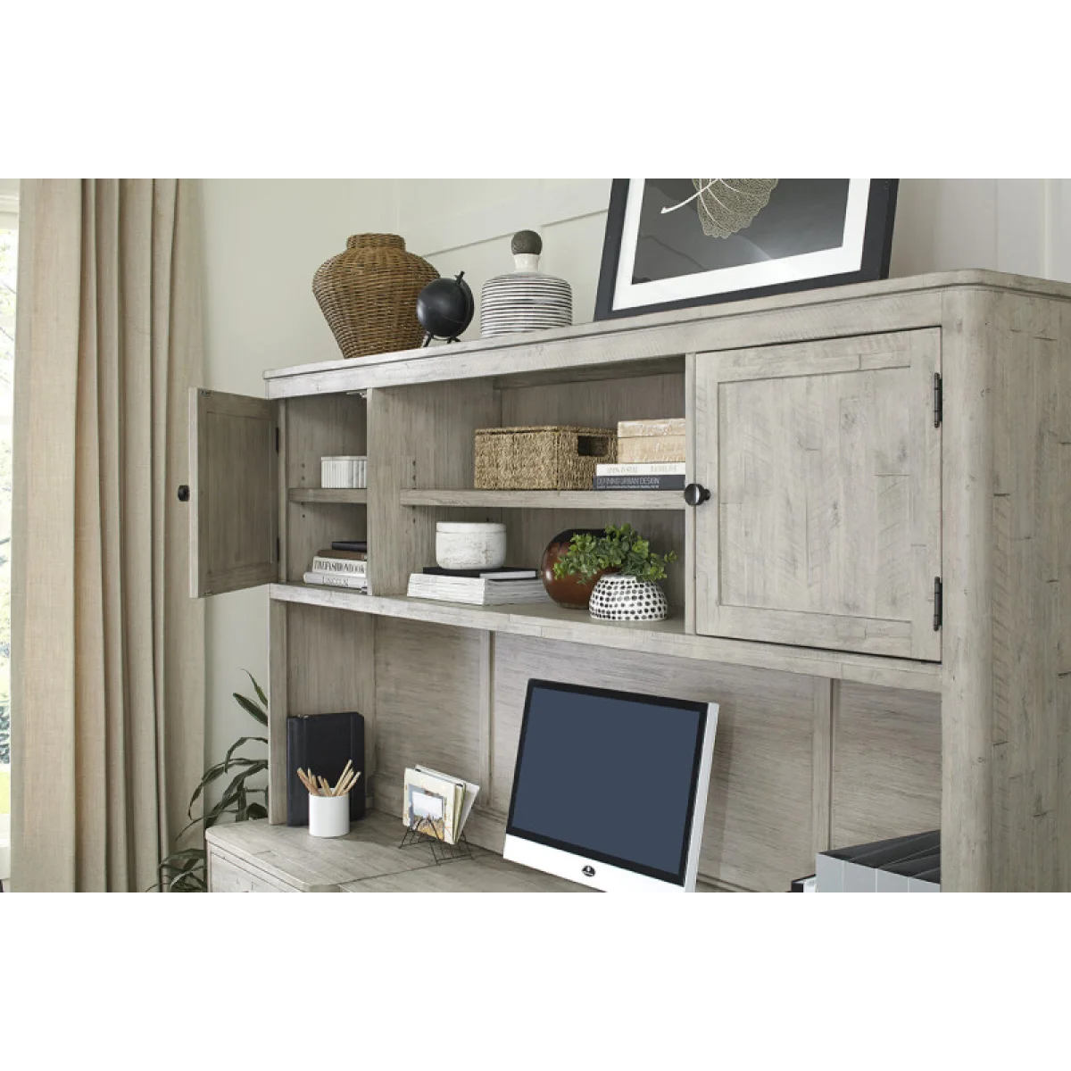 Zane Credenza & Hutch I256HOGRP3 Desks Aspen Home 9