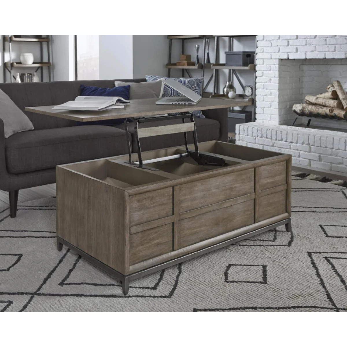 Trellis Lift Top Cocktail Table Cocktail & Coffee Tables Aspen Home 7