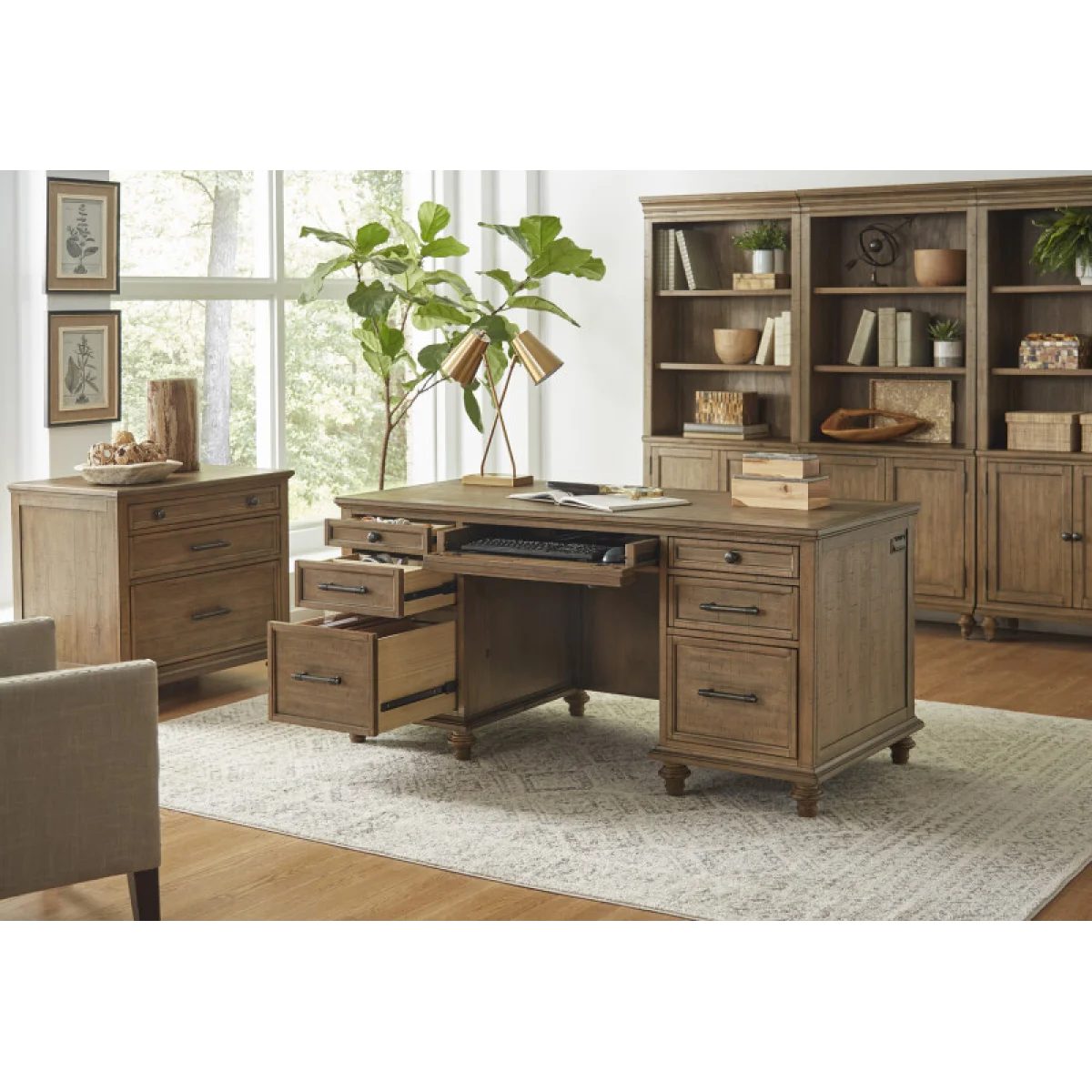 Hensley 66″ Executive Desk Desks Aspen Home 6