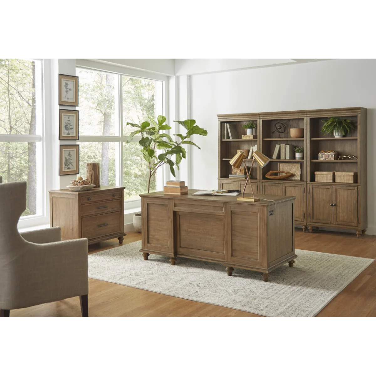 Hensley 66″ Executive Desk Desks Aspen Home 7
