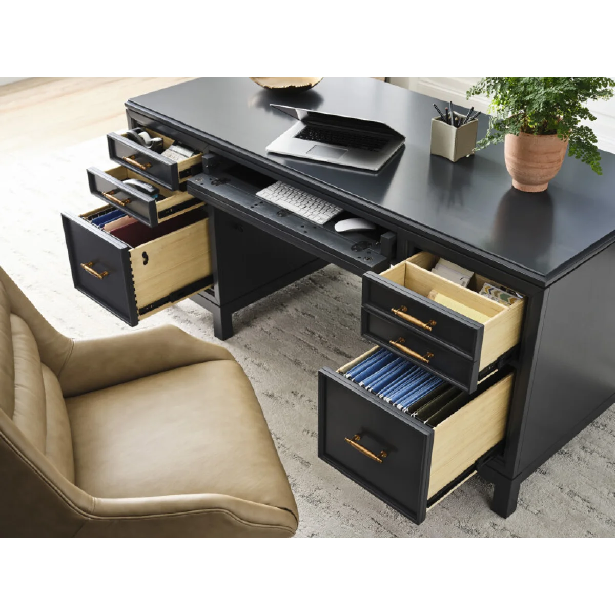 Alexander 66″ Executive Desk Desks Aspen Home 9